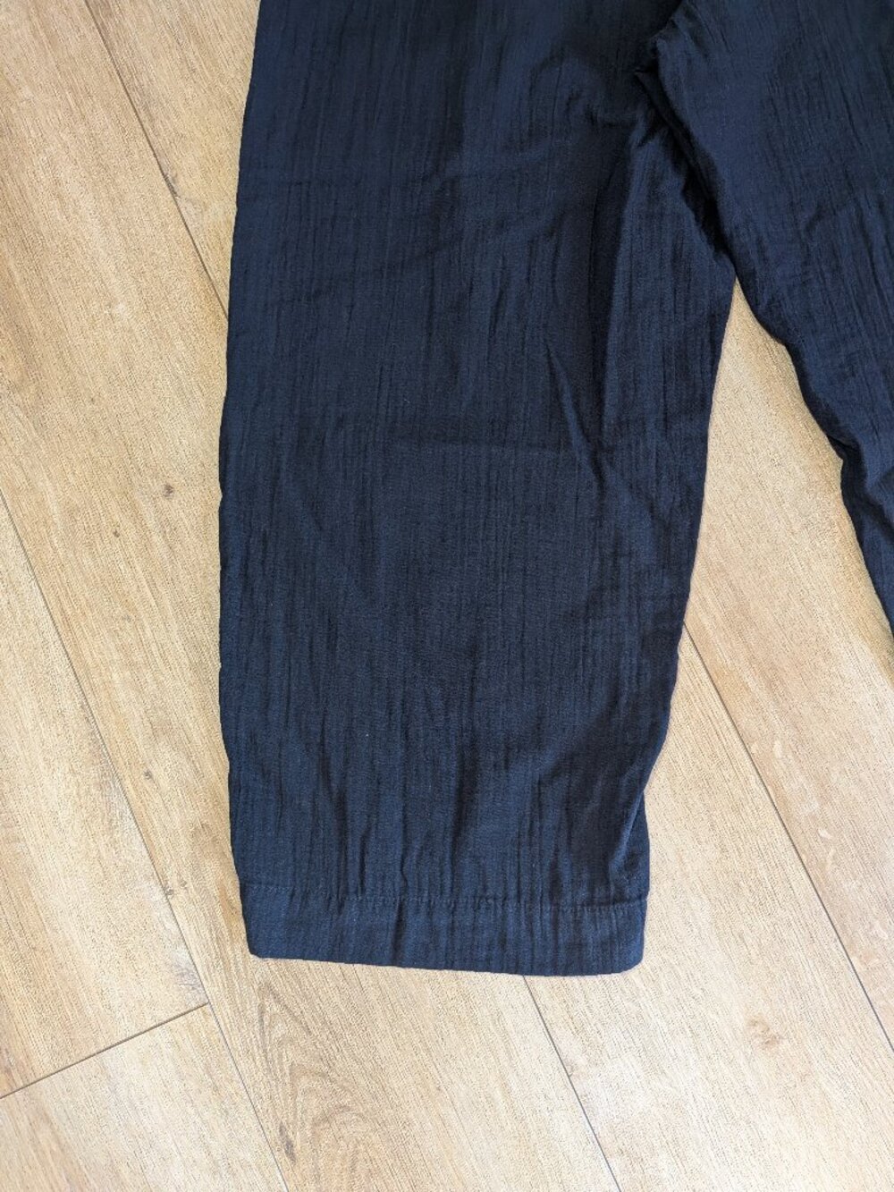 NWT Old Navy High-Waisted Crinkle Gauze Barrel Ankle Pants Black #880219 size LP - Picture 11 of 11